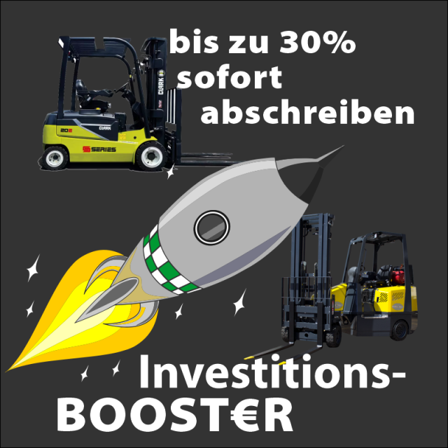 Investitions-Booster für Gabelstapler und Baumaschinen